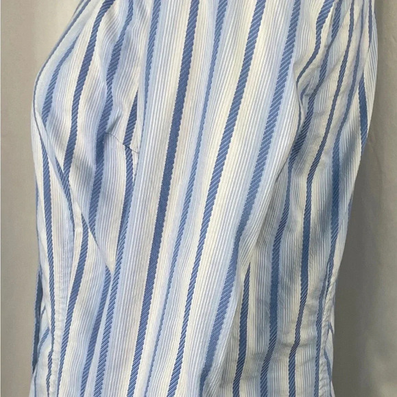 Express Blue Striped Button Down Shirt - Picture 2 of 6